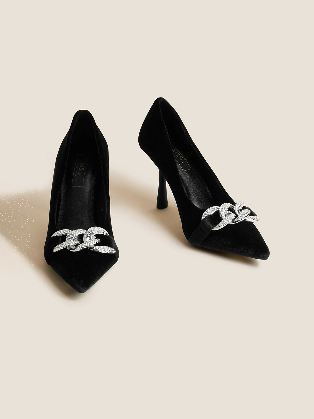 

Marks & Spencer Black Embellished Party Pumps