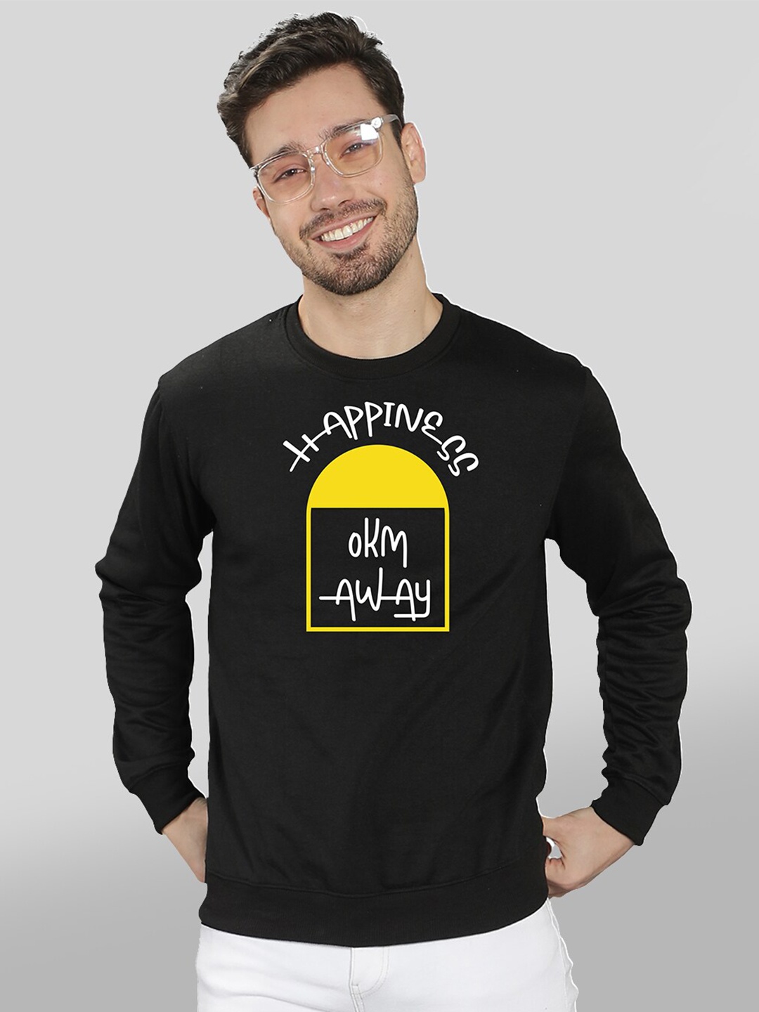 

Mad Over Print Men Black Printed Sweatshirt