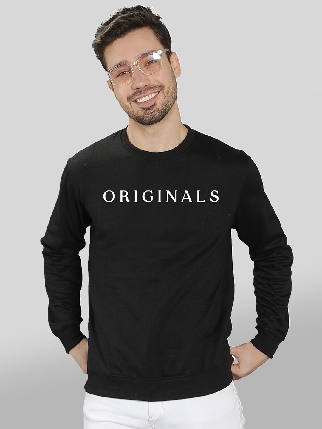 

Mad Over Print Men Black Printed Sweatshirt