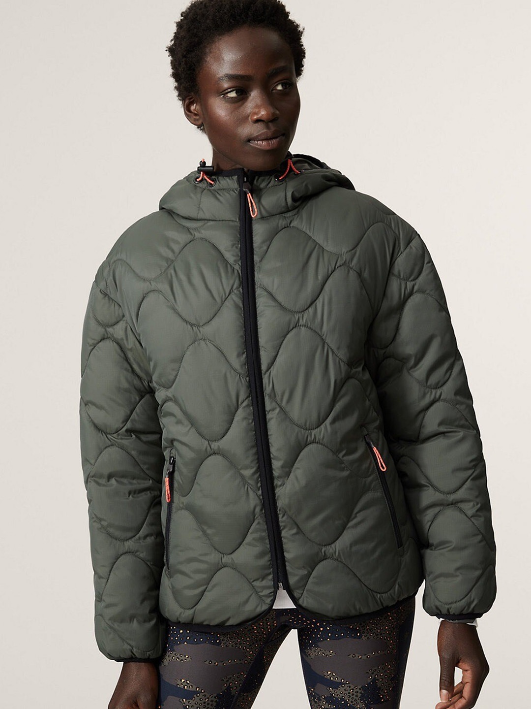 

Marks & Spencer Women Olive Green Lightweight Puffer Jacket