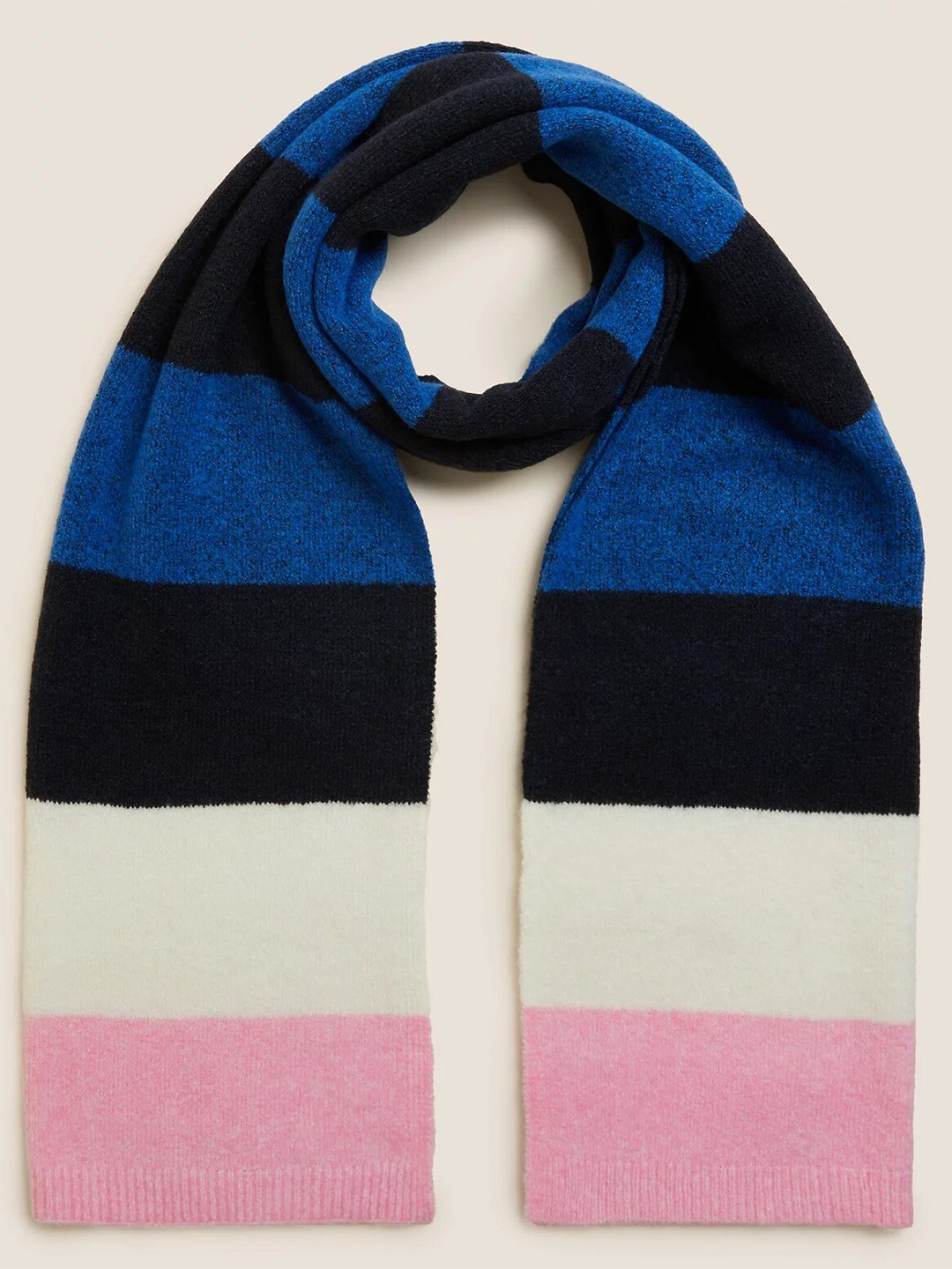 

Marks & Spencer Women Blue & Black Colourblocked Scarf