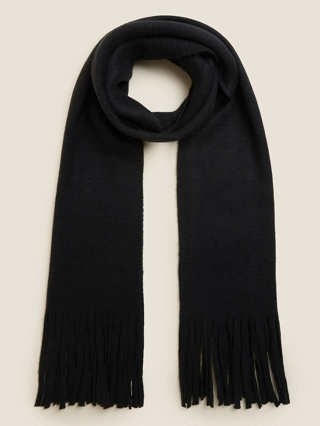 

Marks & Spencer Women Black Tassel Scarf