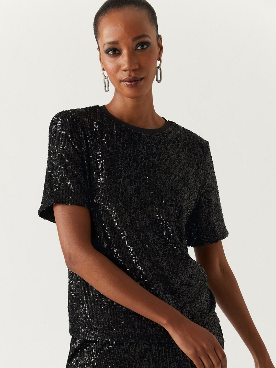 

Marks & Spencer Women Black Embellished Top