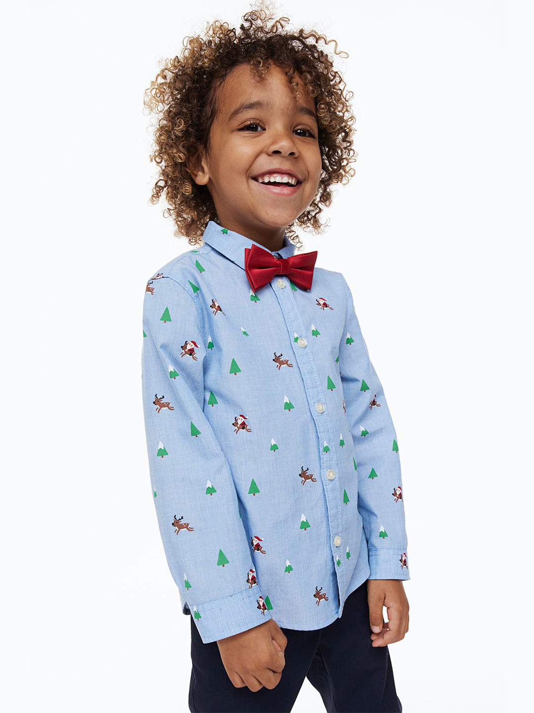 

H&M Boys Blue Shirt and Tie/Bow Tie
