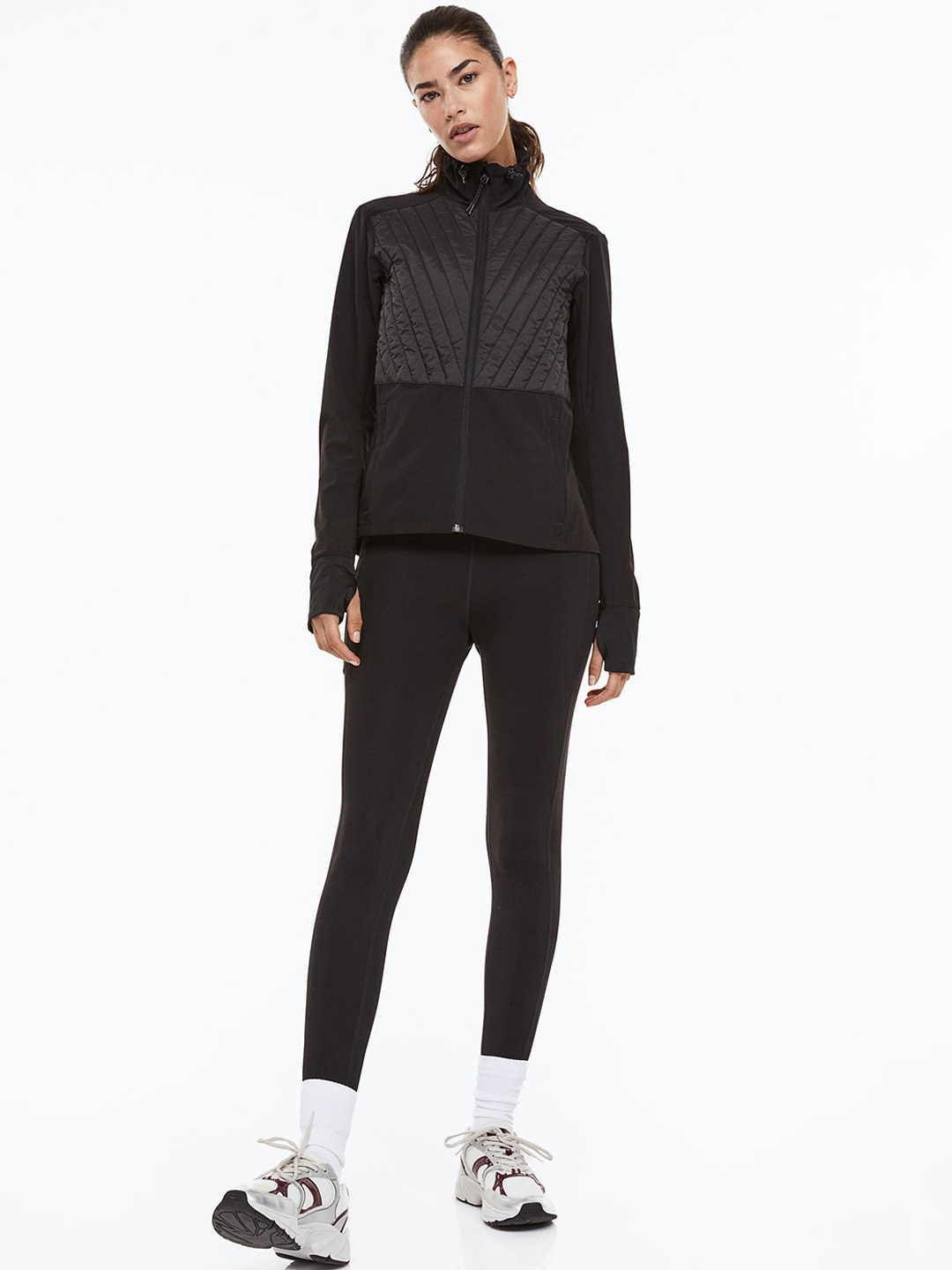 

H&M Woman Warm Sports Tights in DryMove, Black