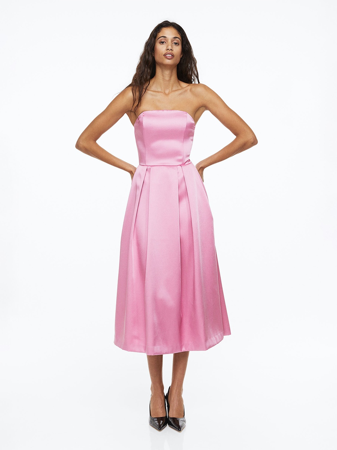 

H&M Women Pink Strapless Dress