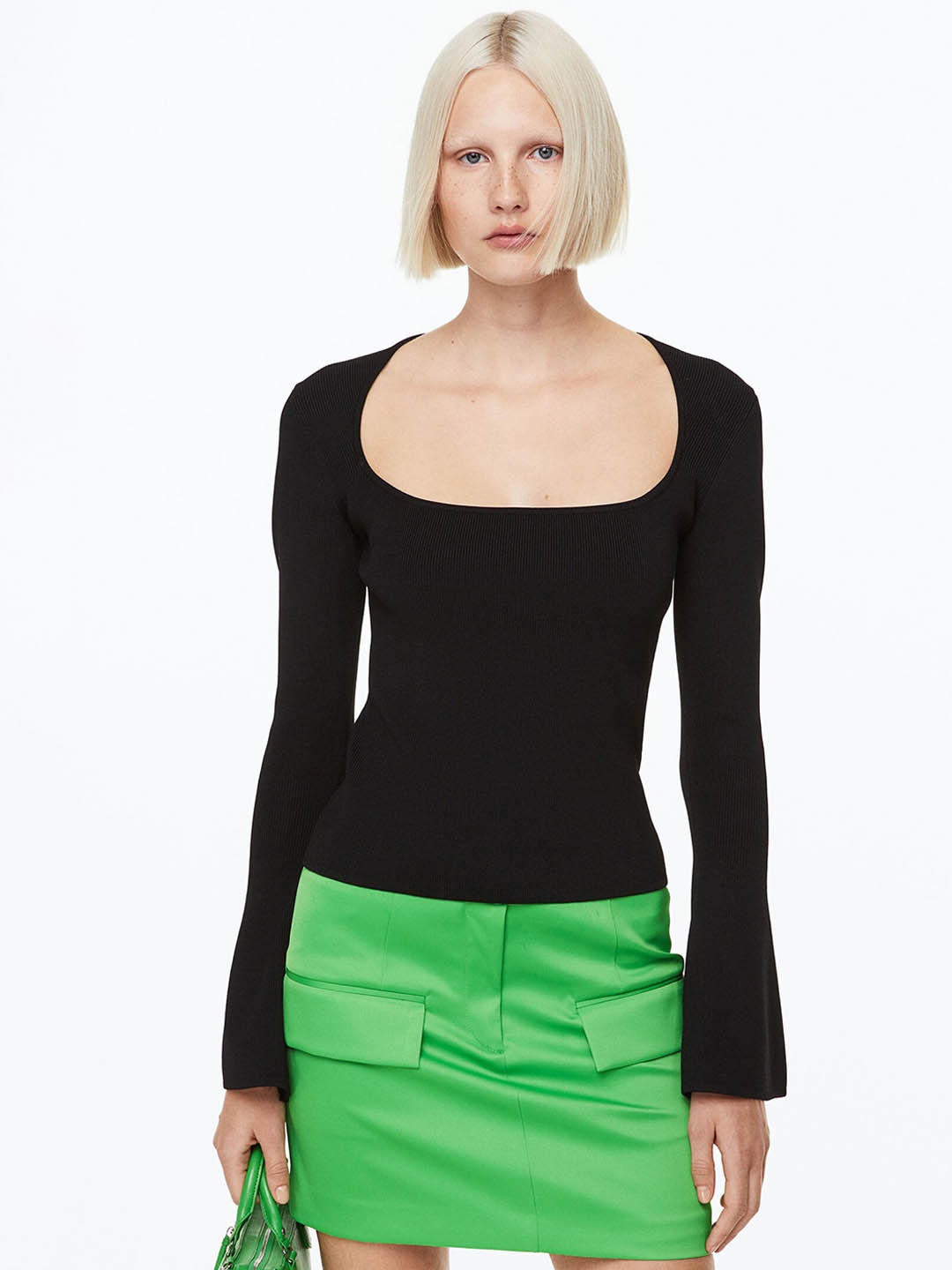 

H&M Women Green Mini Skirt