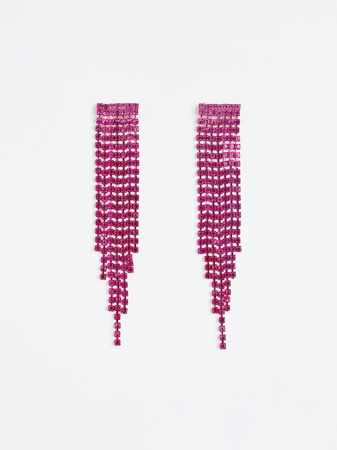 

H&M Woman Pink Long Rhinestone Earrings