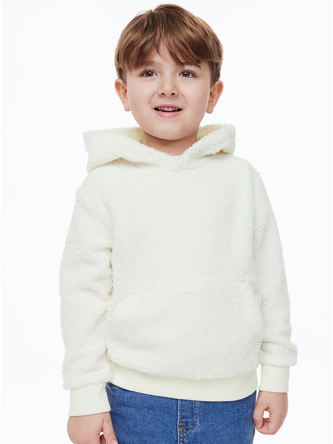

H&M Boys White Solid Hoodie