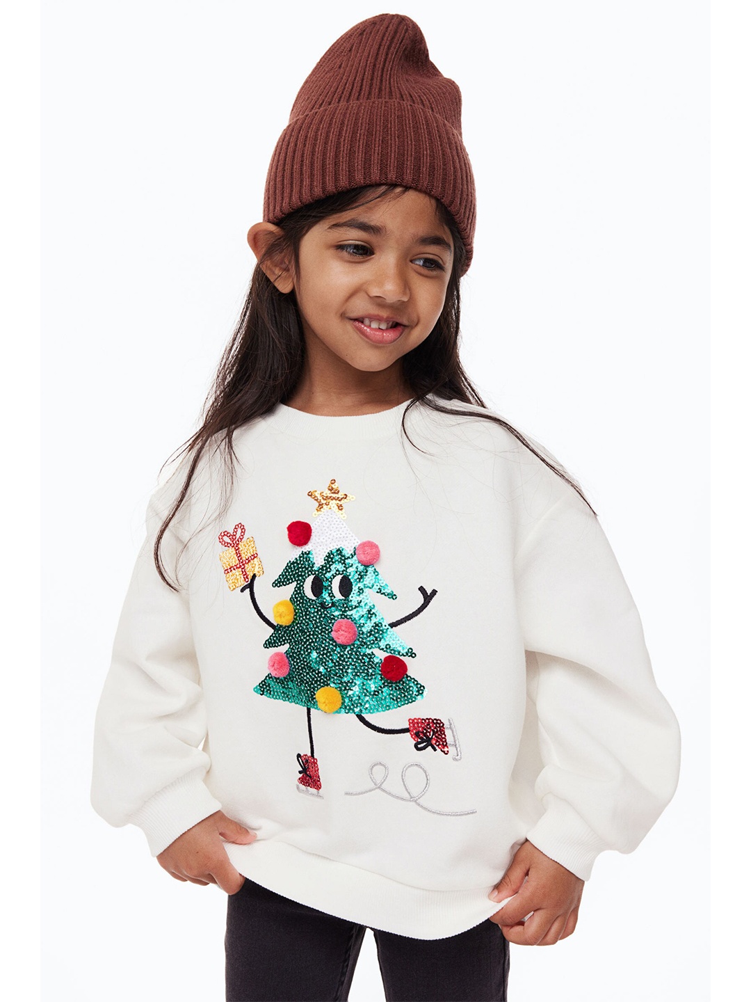 

H&M Girls White Oversized Sweatshirt