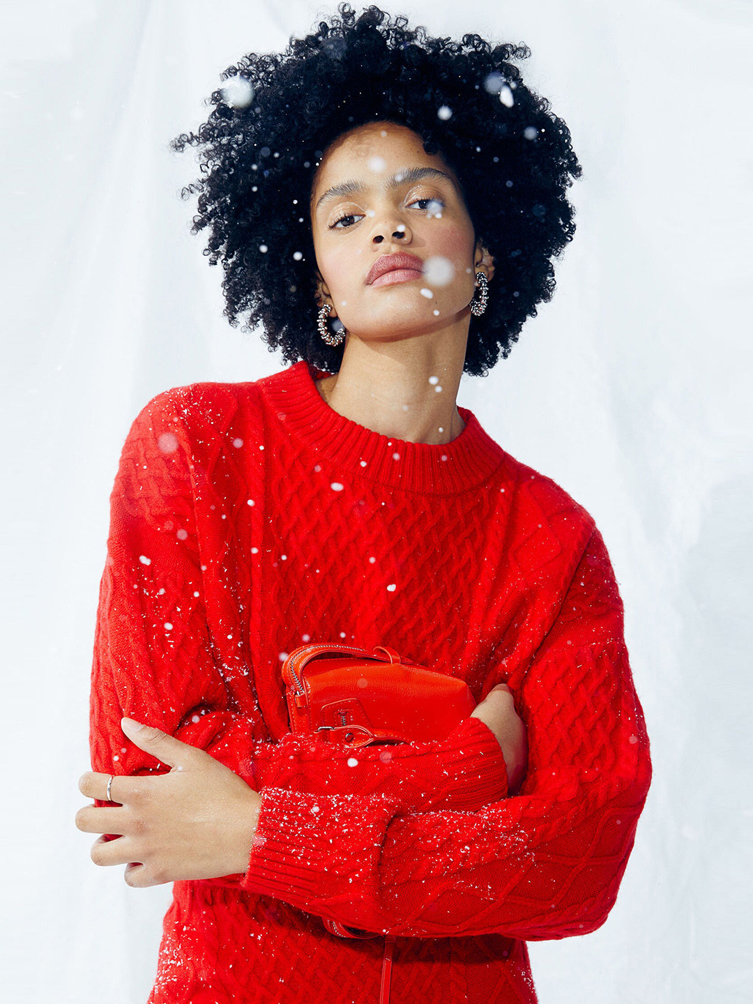 

H&M Cable-Knit Jumper, Red