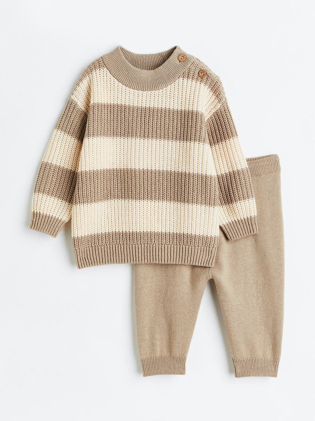 

H&M Boys Beige & White 2-Piece Knitted Set