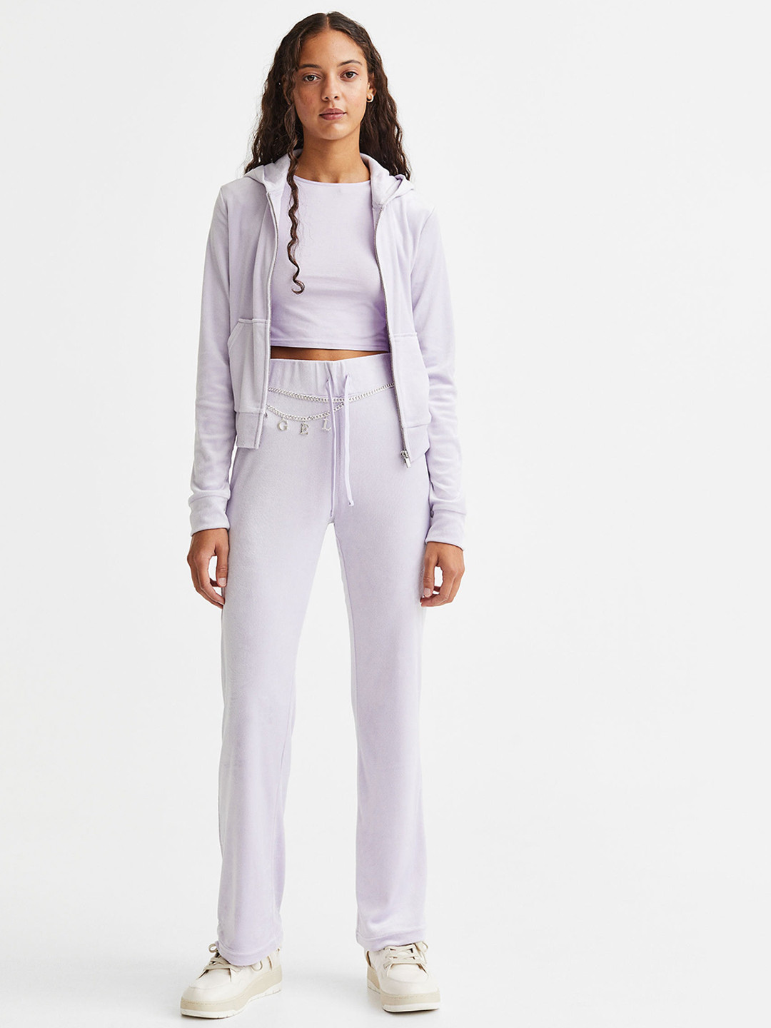 

H&M Women Purple Velour Trousers