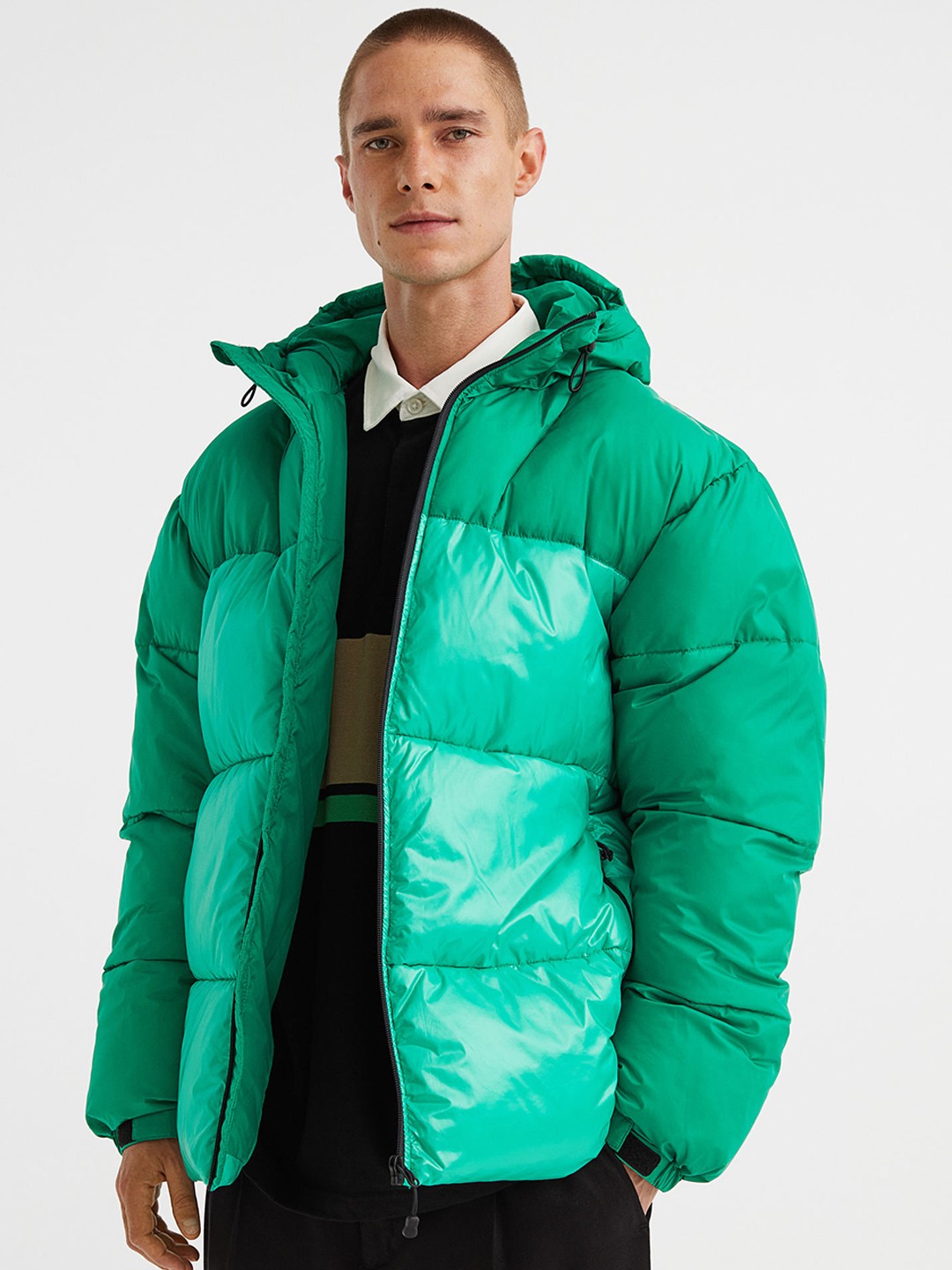 

H&M Men Green Water-Repellent Puffer Jacket