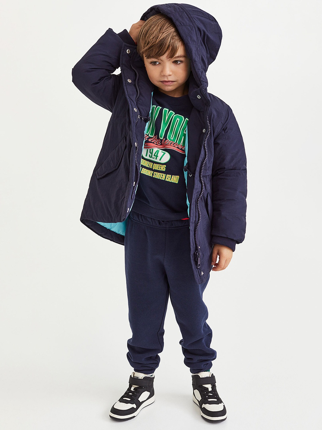 

H&M Boys Blue Padded Nylon Parka