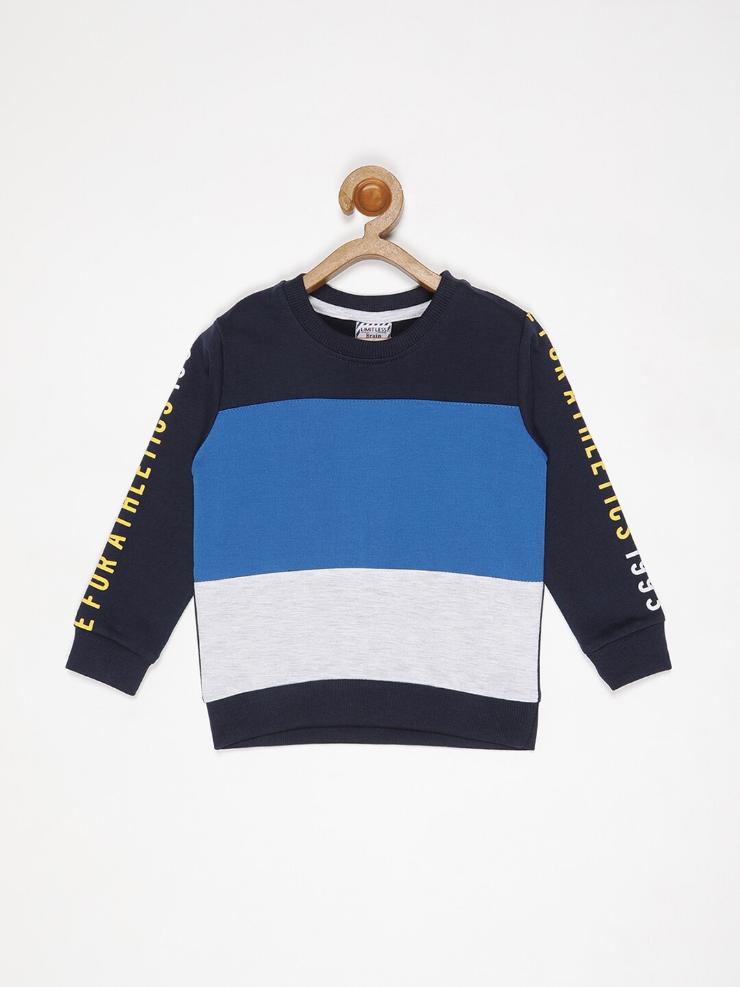 

V2 Value & Variety Boys Blue & Navy Blue Colourblocked Cotton Sweatshirt