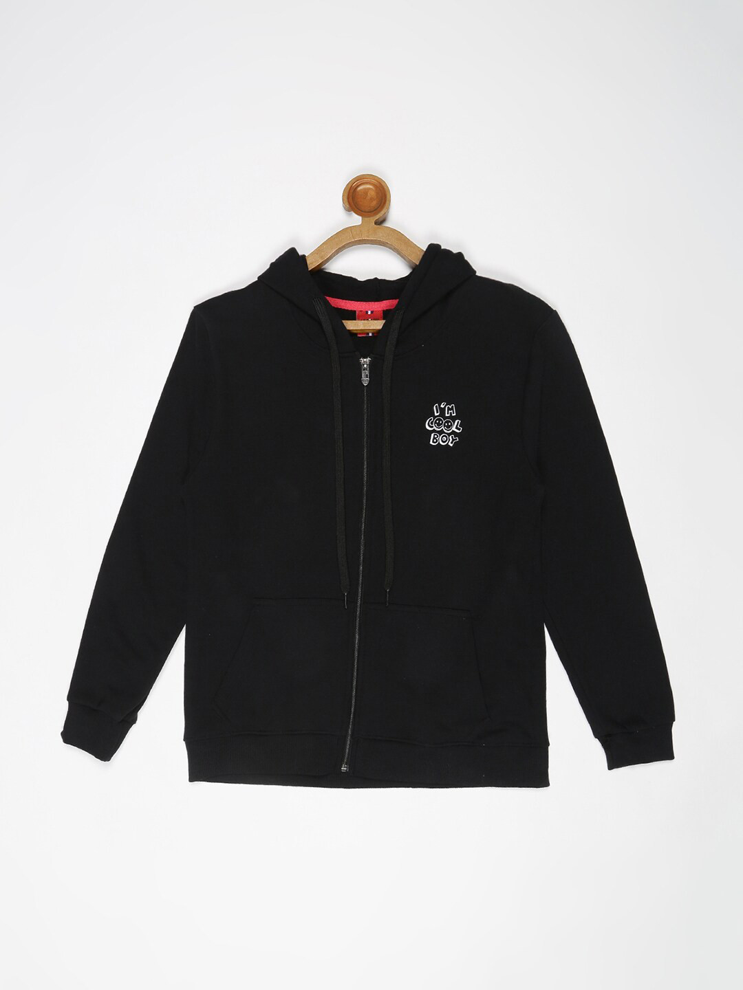 

V2 Value & Variety Boys Black Typography Printed Hooded Fleece Sweatshirt