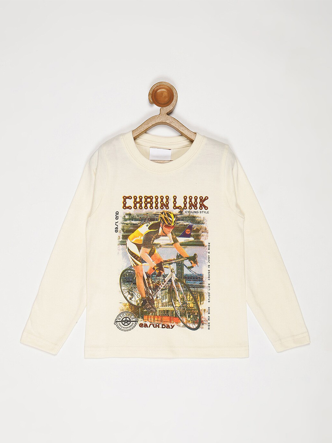 

V2 Value & Variety Boys White Graphic Printed Cotton Sweatshirt