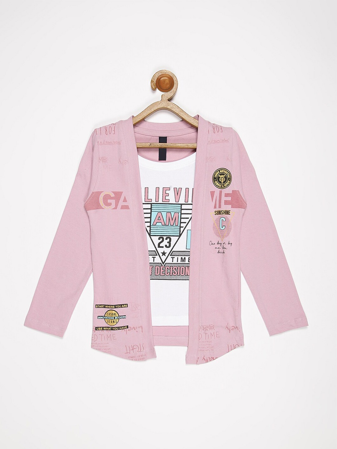

V2 Value & Variety Boys Pink Typography Printed Cotton Sweatshirt
