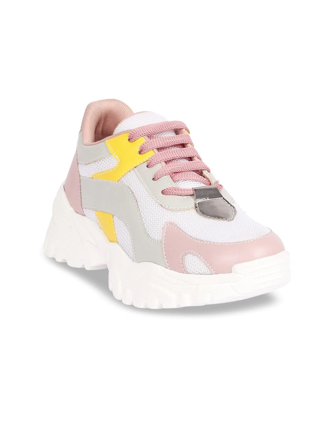 

ZAPATOZ Girls White Colourblocked Sneakers