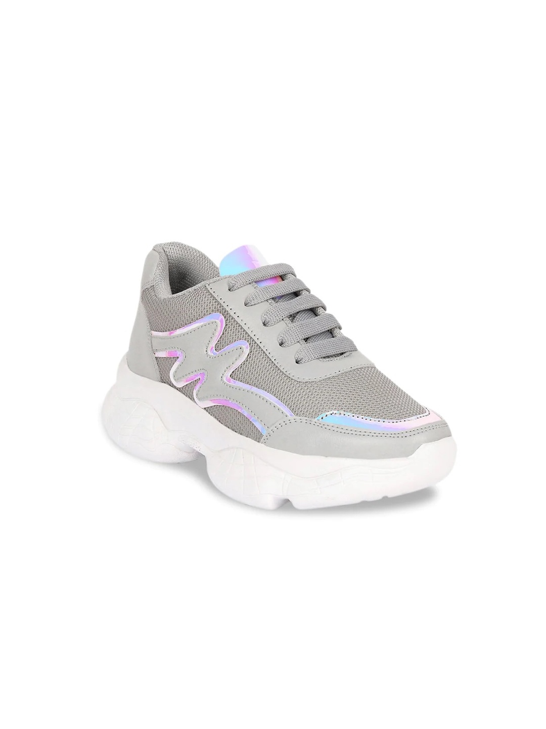 

ZAPATOZ Girls Grey Colourblocked Sneakers