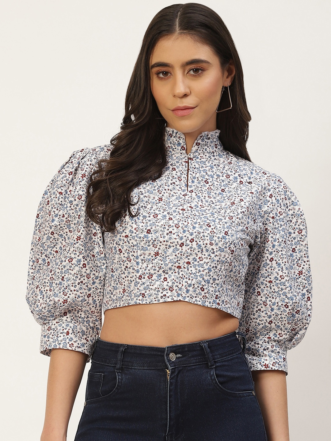 

Rue Collection Multicoloured Floral Print Crop Top, Multi