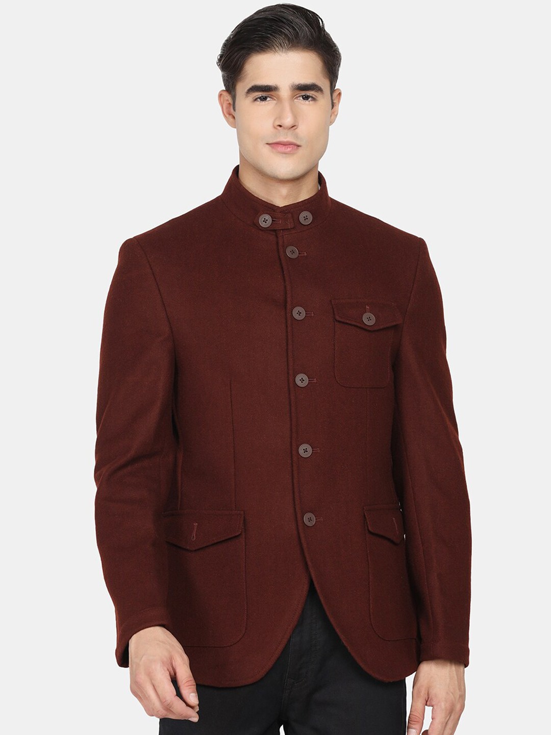 

Blackberrys Men Orange Solid Casual Blazer