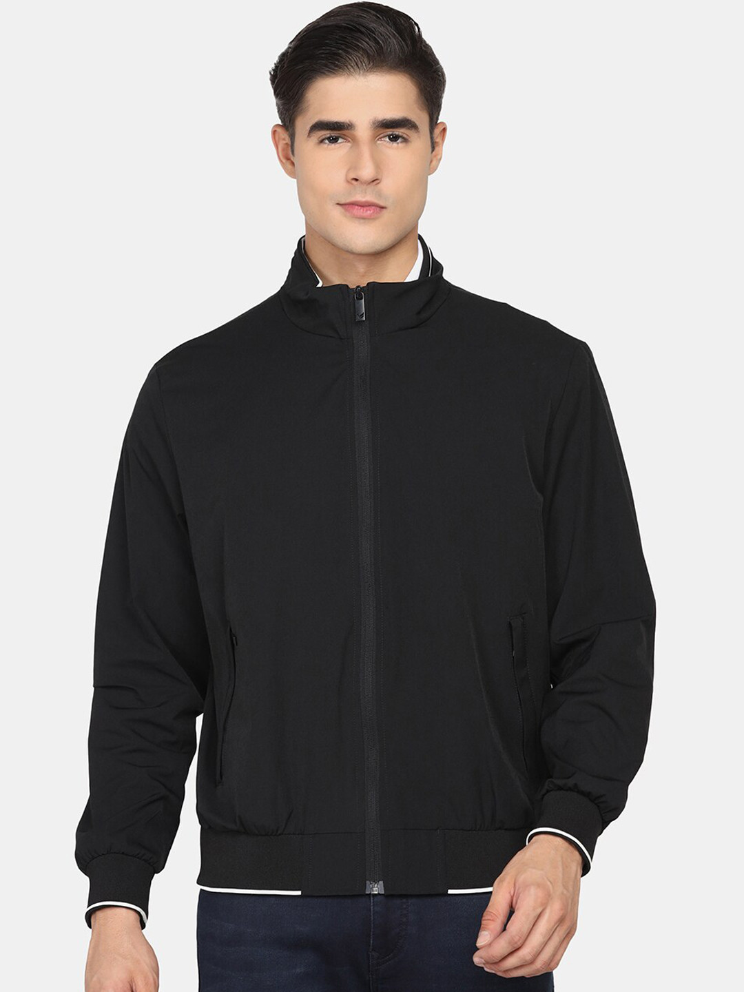 

Blackberrys Men Plus Size Black Bomber Jacket