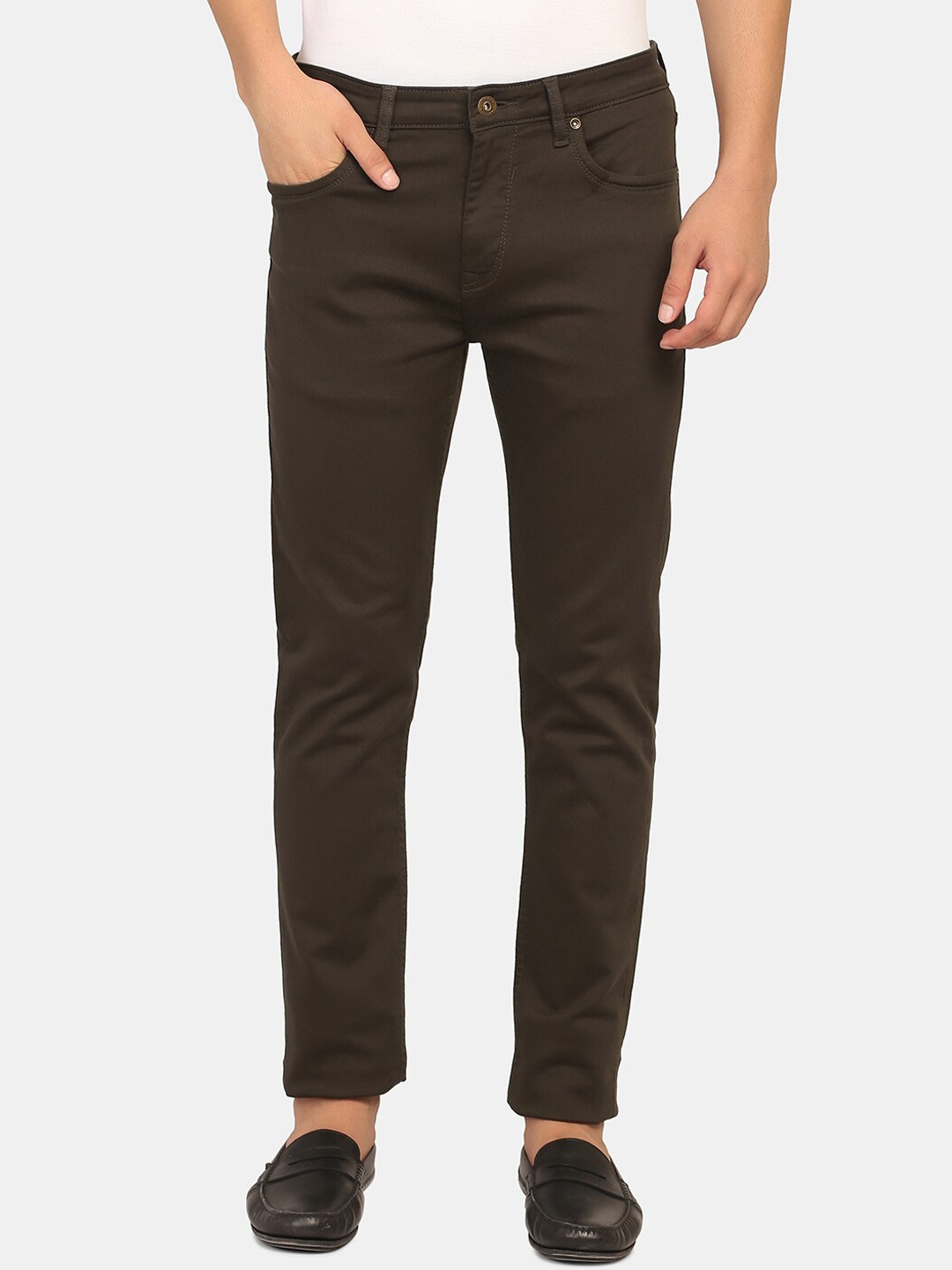 

Blackberrys Men Olive Green Slim Fit Low-Rise Jeans