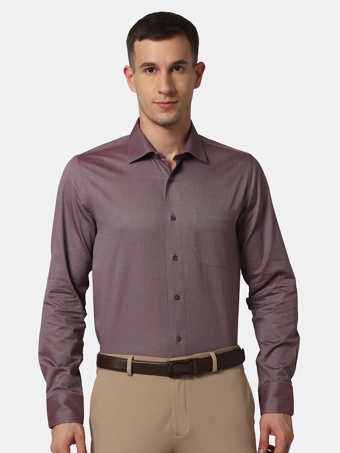 

Blackberrys Men Maroon Cotton Slim Fit Printed Formal Shirt