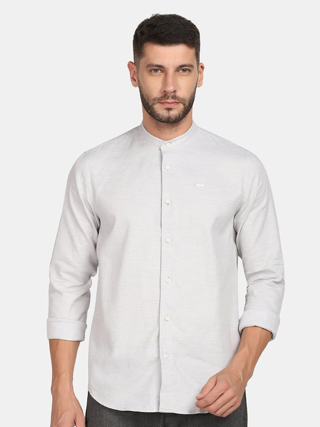 

Blackberrys Men Grey Slim Fit Casual Cotton Shirt