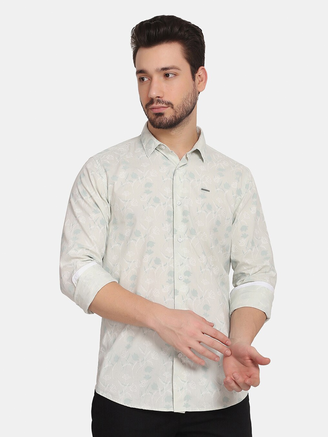

Blackberrys Men Slim Fit Floral Printed Casual Shirt, Blue
