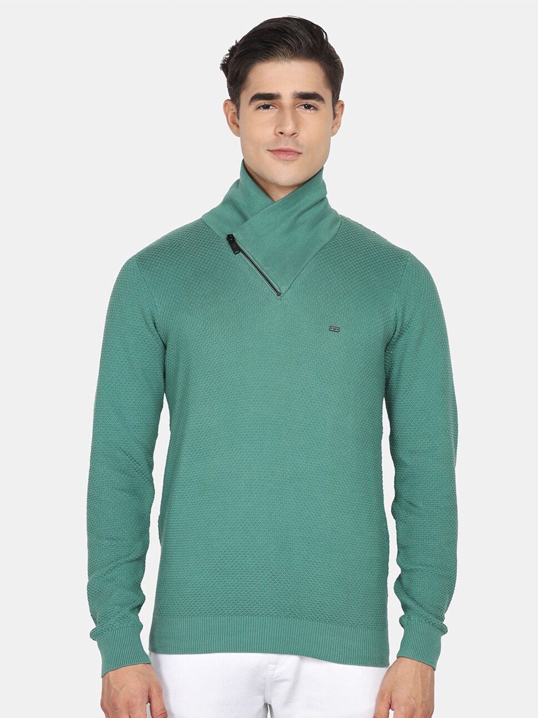 

Blackberrys Men Green Cotton Pullover