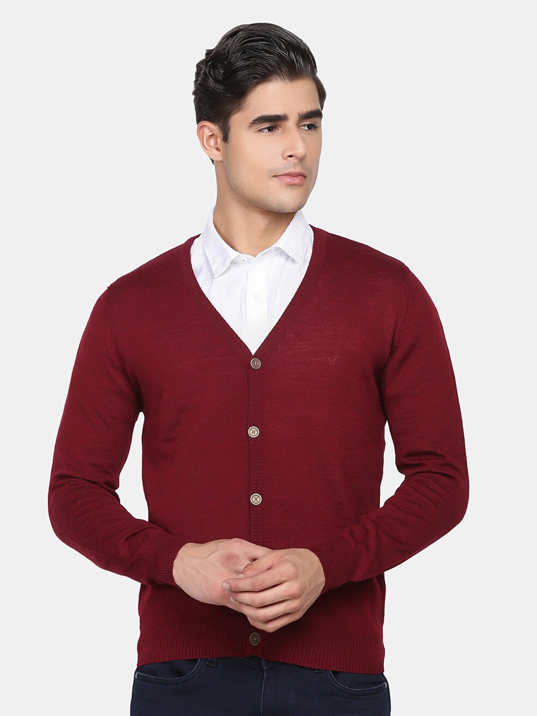 

Blackberrys Men Maroon Cardigan