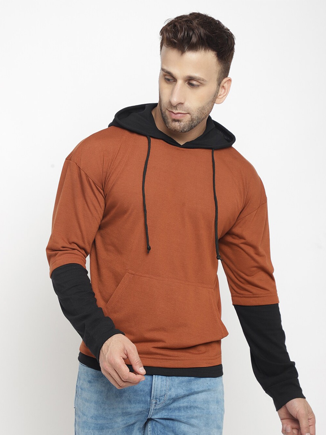 

GRITSTONES Men Brown & Black Cotton T-shirt