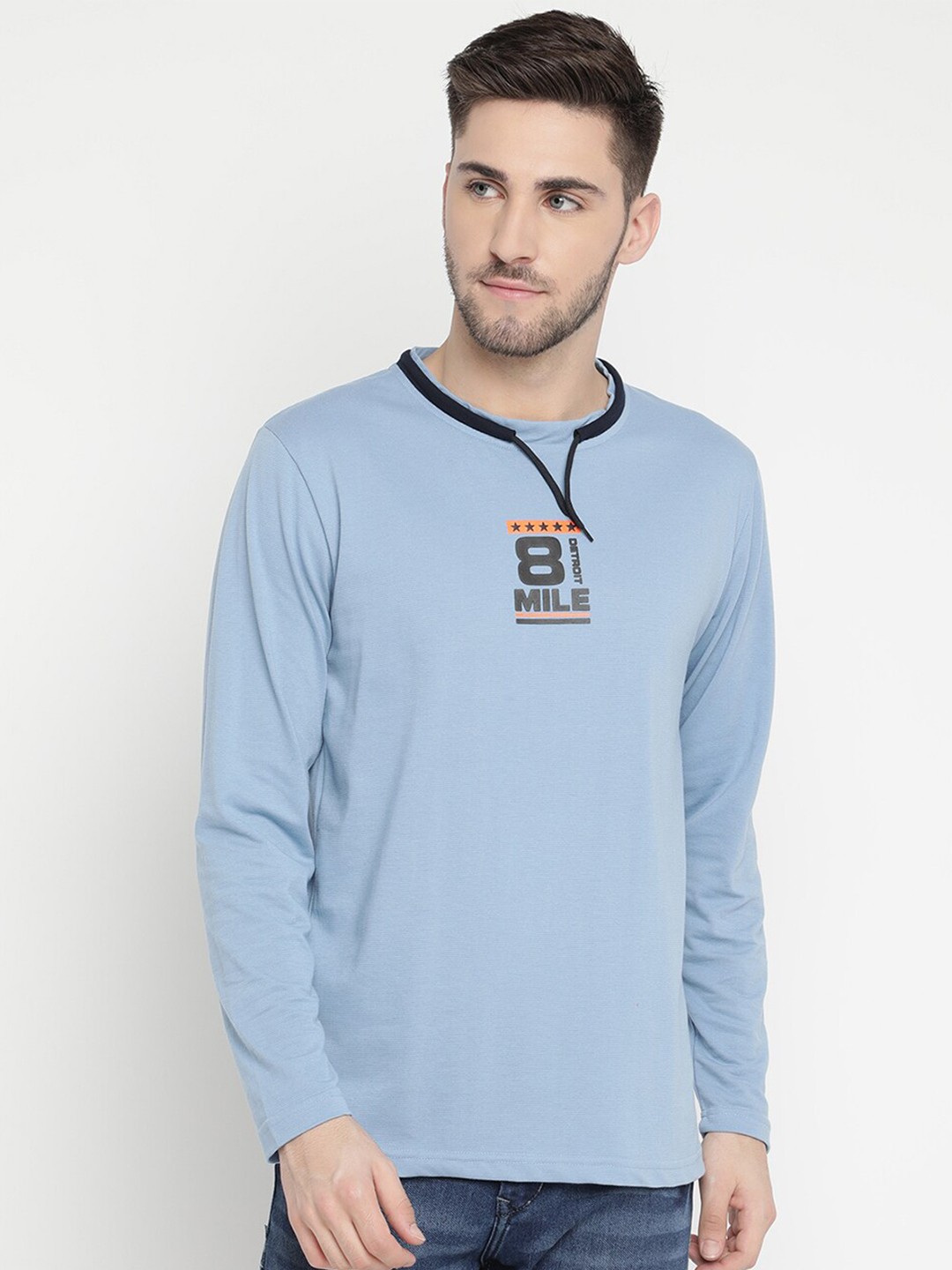 

V2 Value & Variety Men Blue Alphanumeric Printed Cotton Sweatshirt