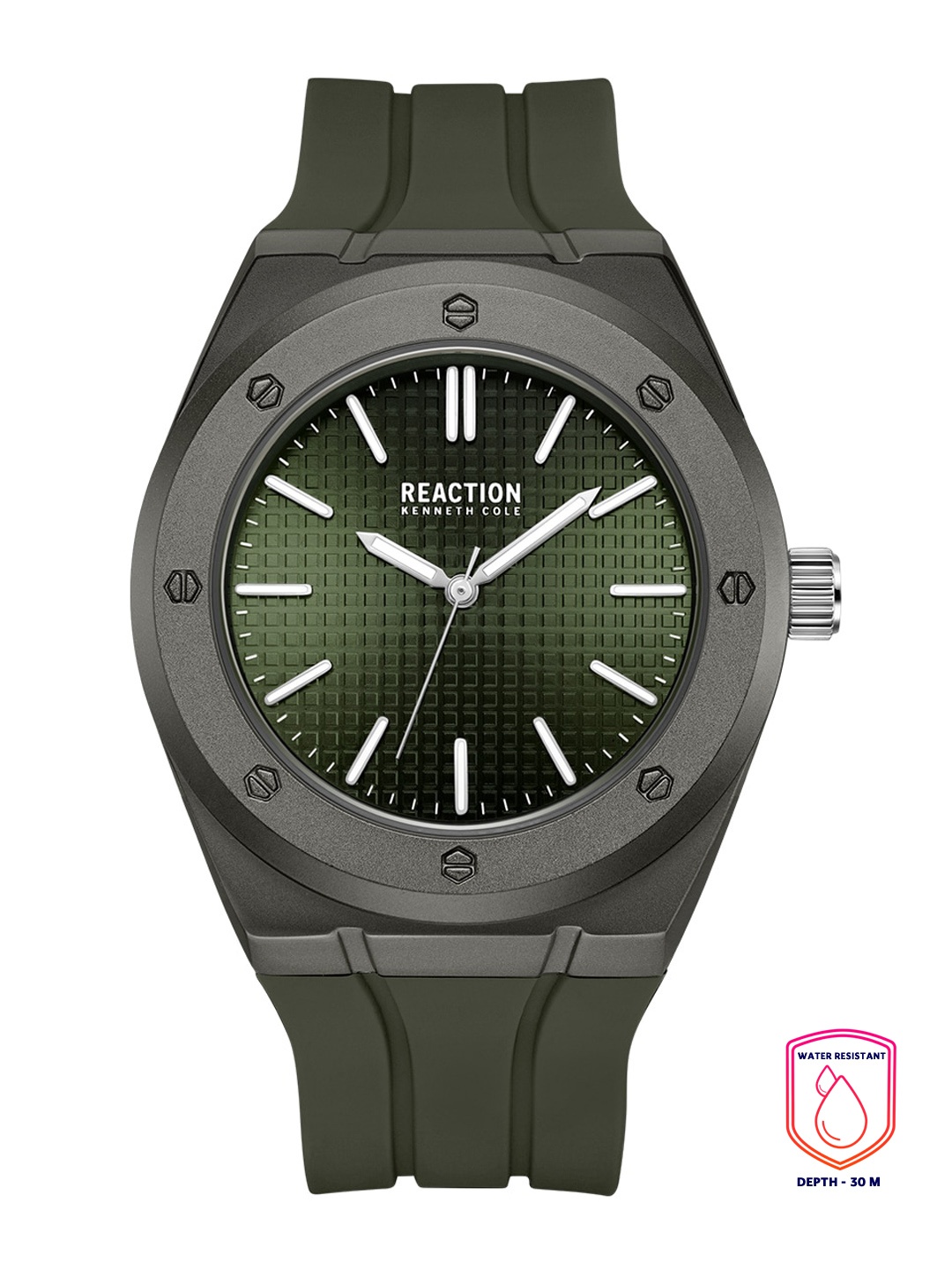 

REACTION KENNETH COLE Men Green Dial & Green Straps Analogue Watch KRWGM9007602