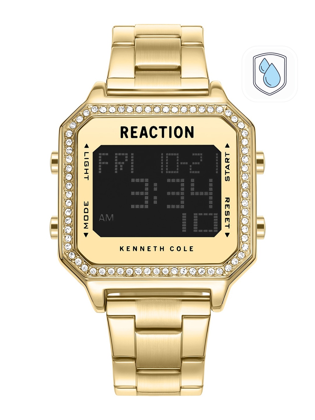 

REACTION KENNETH COLE Women Beige Dial & Gold Toned Straps Digital Watch-KRWGJ9007904