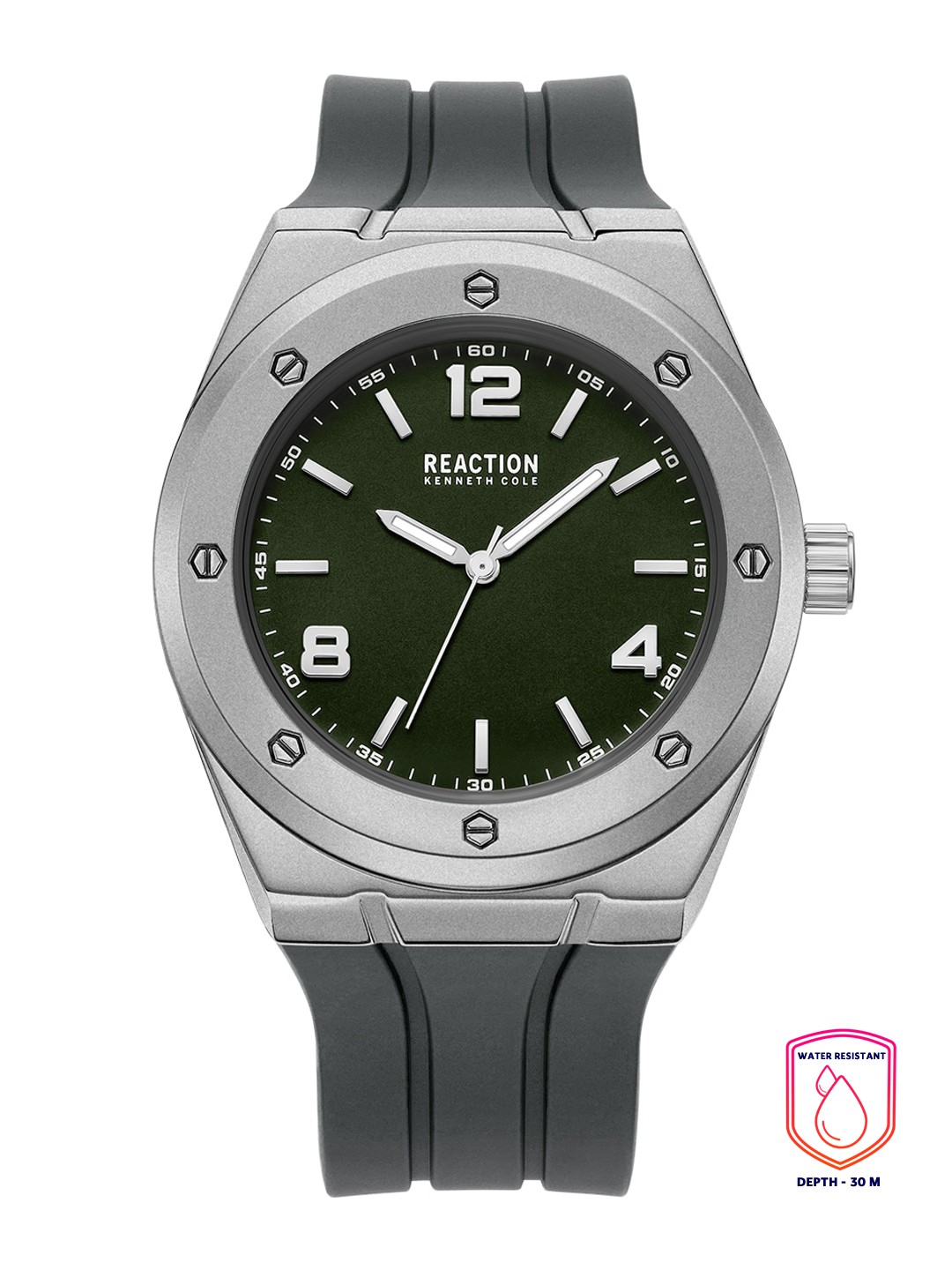 

REACTION KENNETH COLE Men Green Dial & Grey Straps Analogue Watch KRWGM9007502