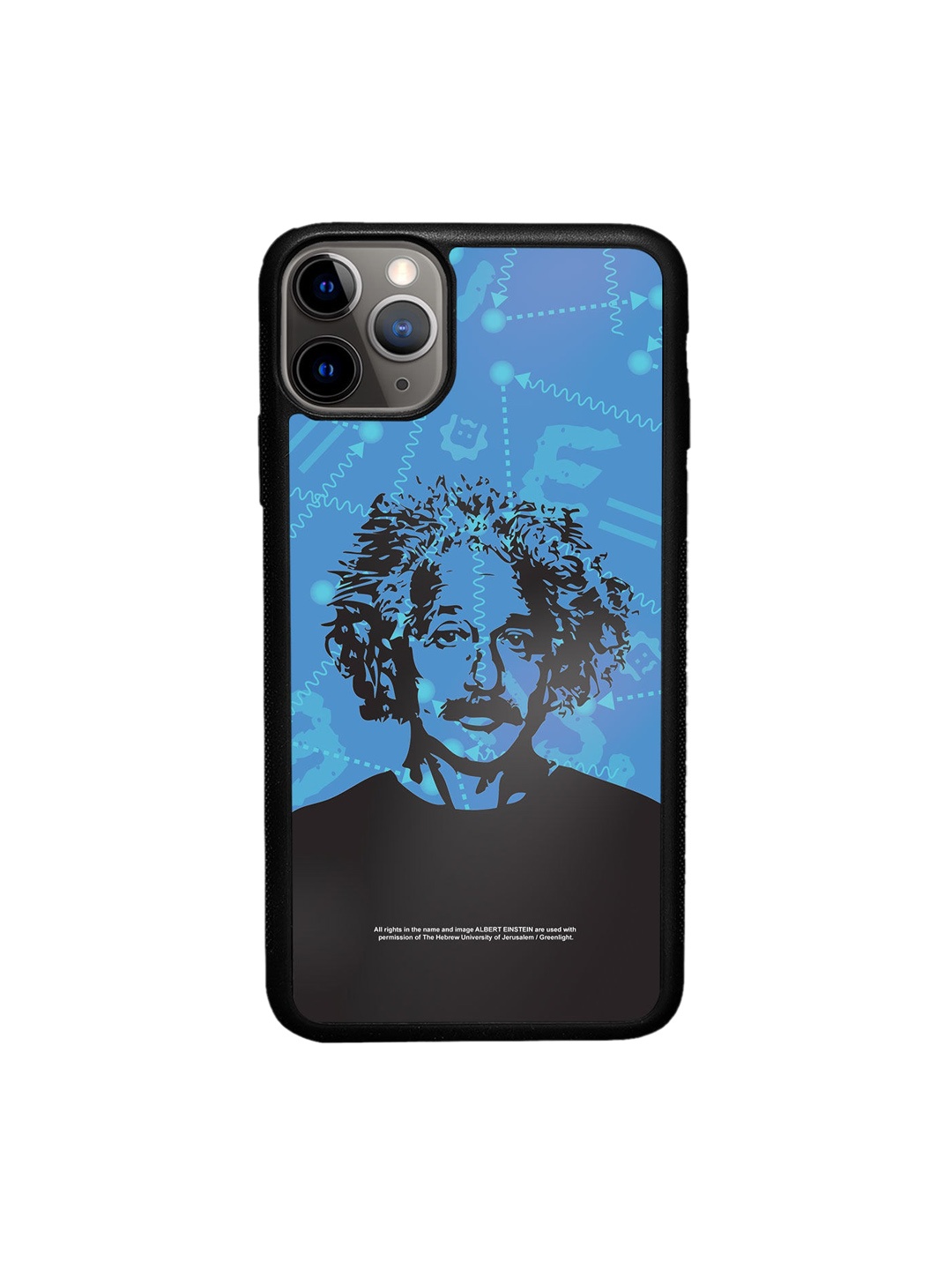 

macmerise Blue & Black Printed Wise Albert Einstein iPhone 11 Pro Bumper Case