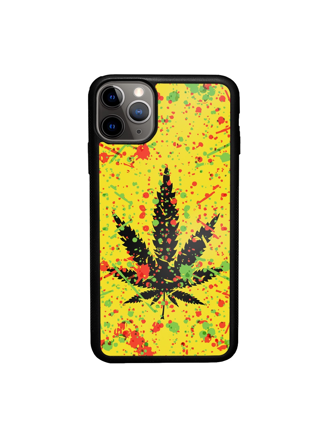 

macmerise Yellow & Black Rasta Splash Design Printed iPhone 11 Pro Back Case