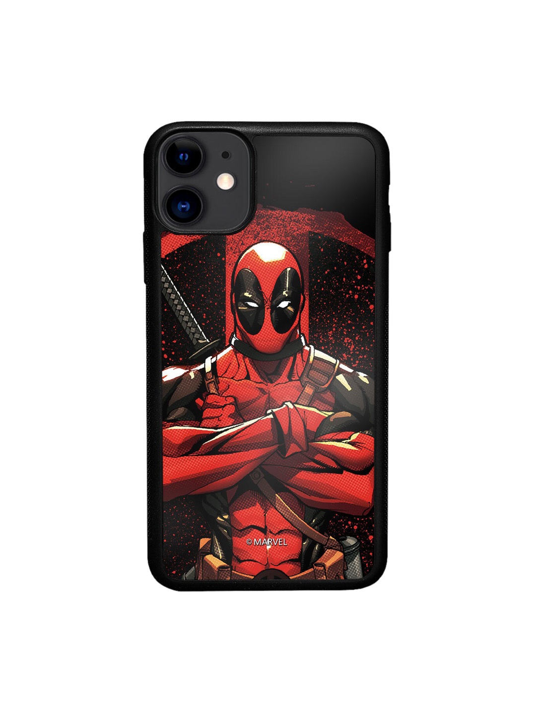 

macmerise Red Printed Deadpool Stance Design iPhone 11 Bumper Phone Back Case