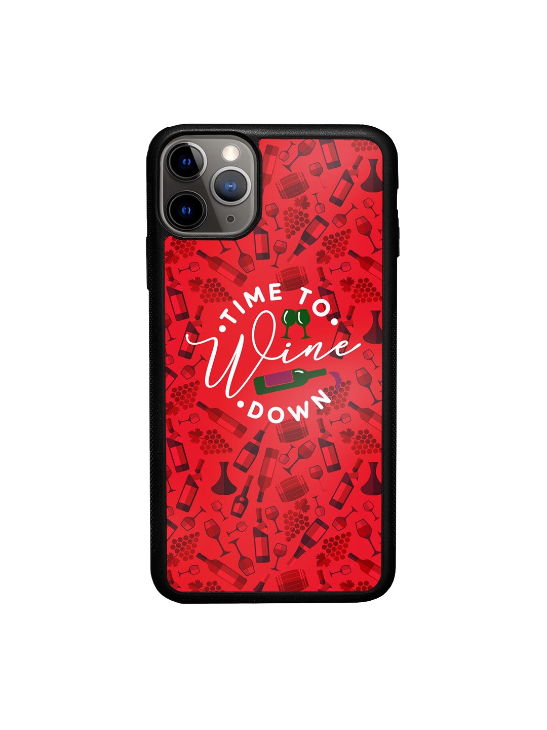 

macmerise Red & Black Printed Time To Wine Down Design iPhone 11 Pro Phone Covers