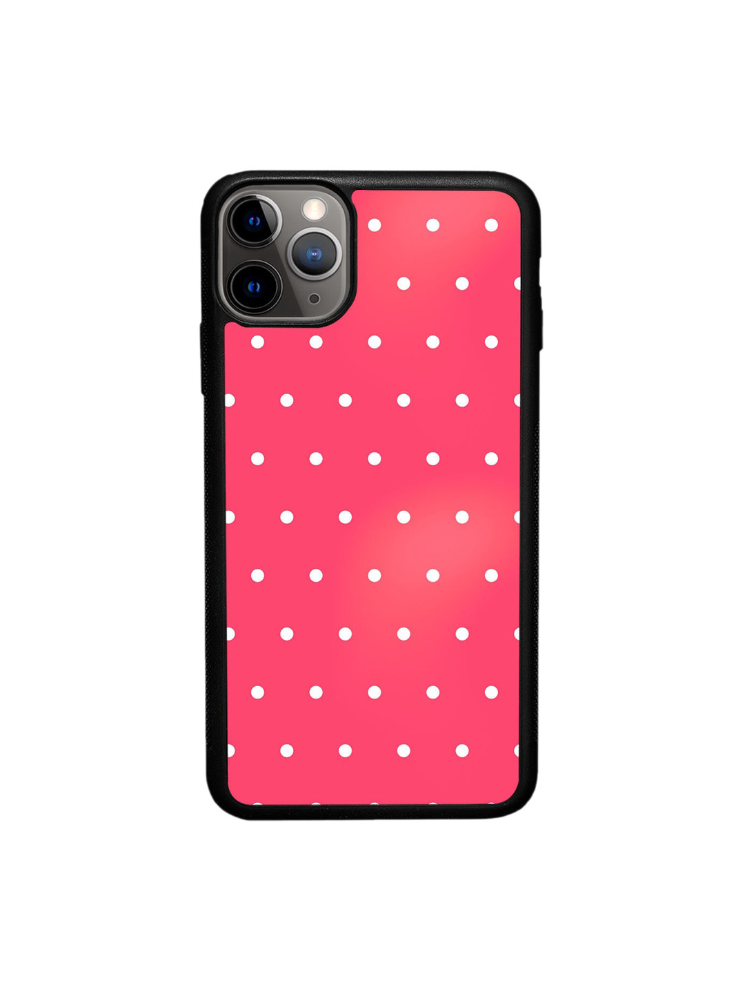 

macmerise Pink Printed Polka Dot Pink Design iPhone 11 Pro Bumper Phone Back Case