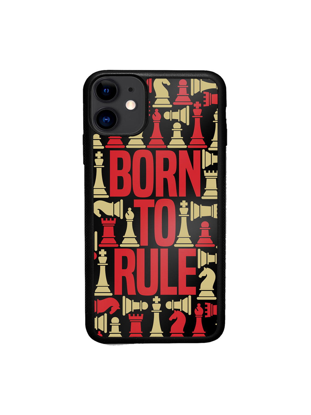 

macmerise Red & Beige Born To Rule Design Printed iPhone 11 Back Case