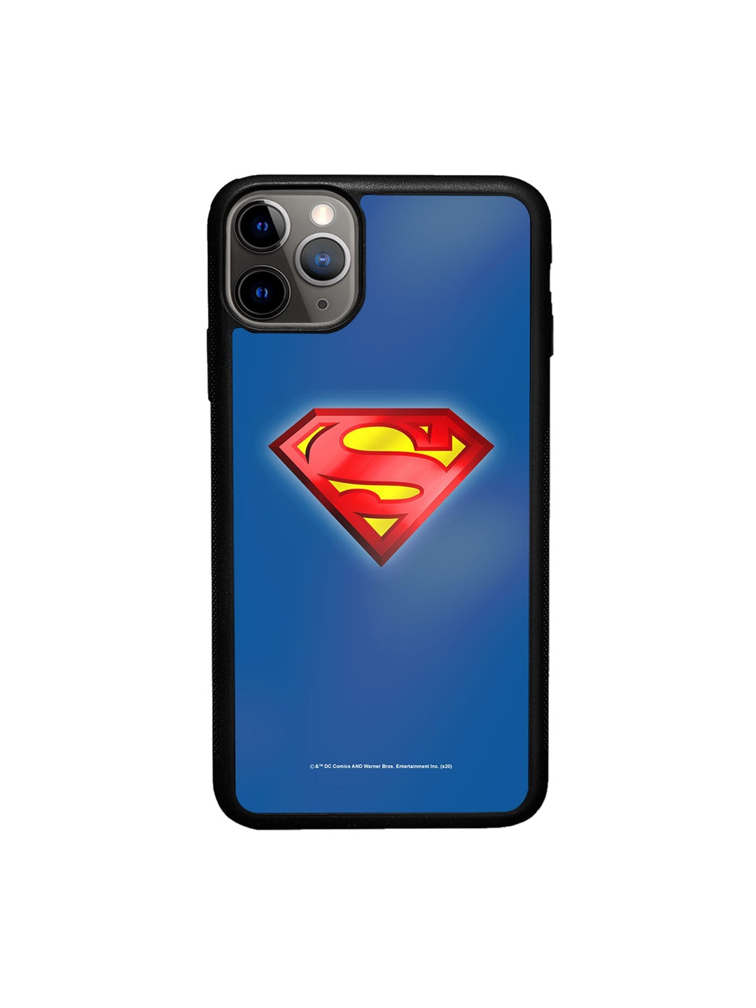 

macmerise Black & Blue Printed Logo Superman Design iPhone 11 Pro Bumper Phone Back Case