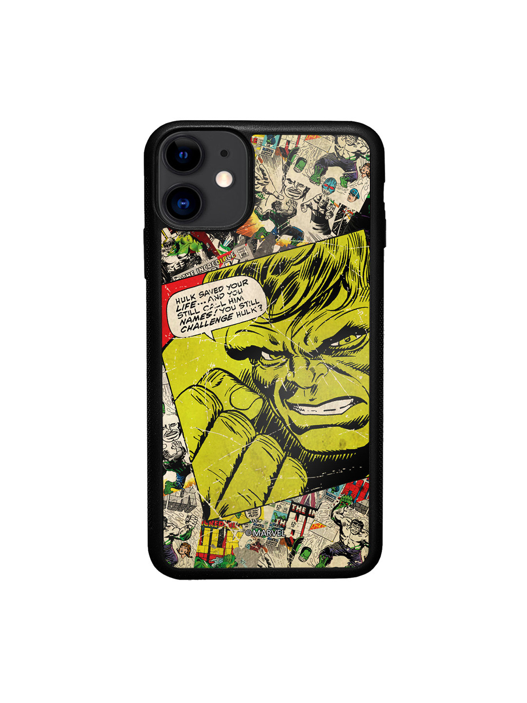 

macmerise Black & Green Comic Hulk Design iPhone 11 Bumper Phone Back Case