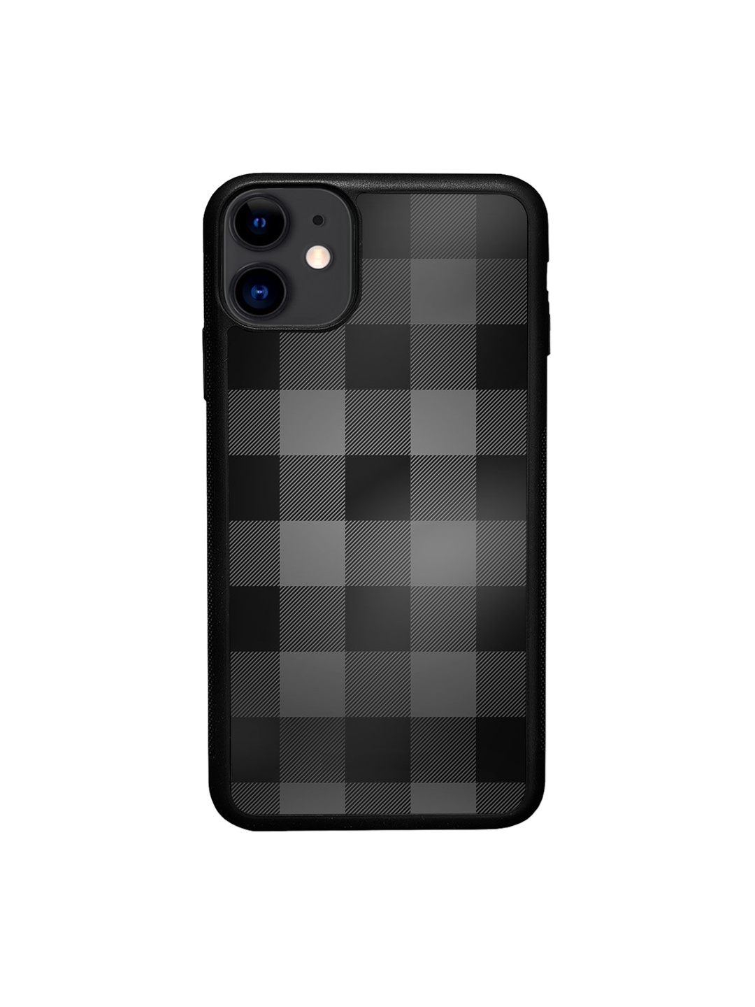 

macmerise Black & Grey Printed Checkmate Black Design iPhone 11 Bumper Phone Back Case, Blue