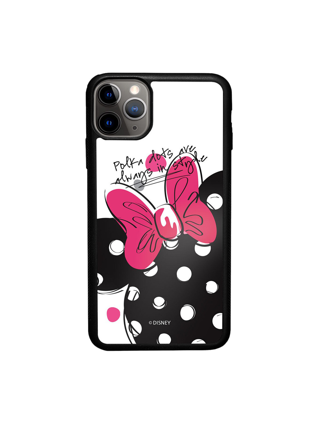 

macmerise White & Black Polka Minnie Design iPhone 11 Pro Bumper Phone Back Case