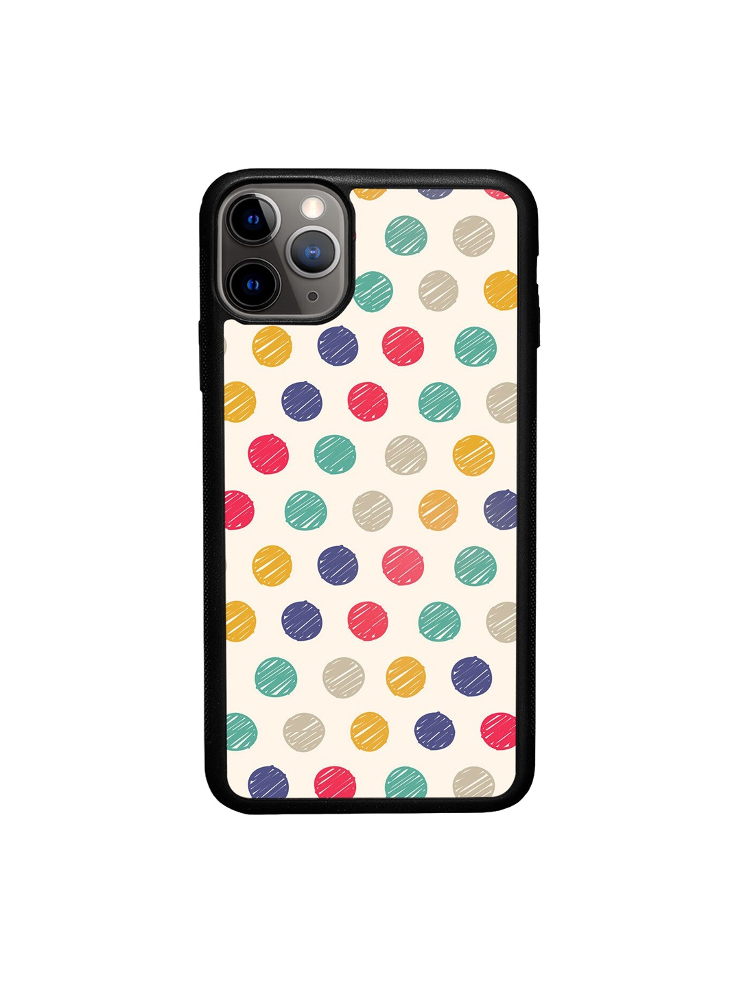 

macmerise White & Red Polka Dot Scribbles Design iPhone 11 Pro Bumper Back Case